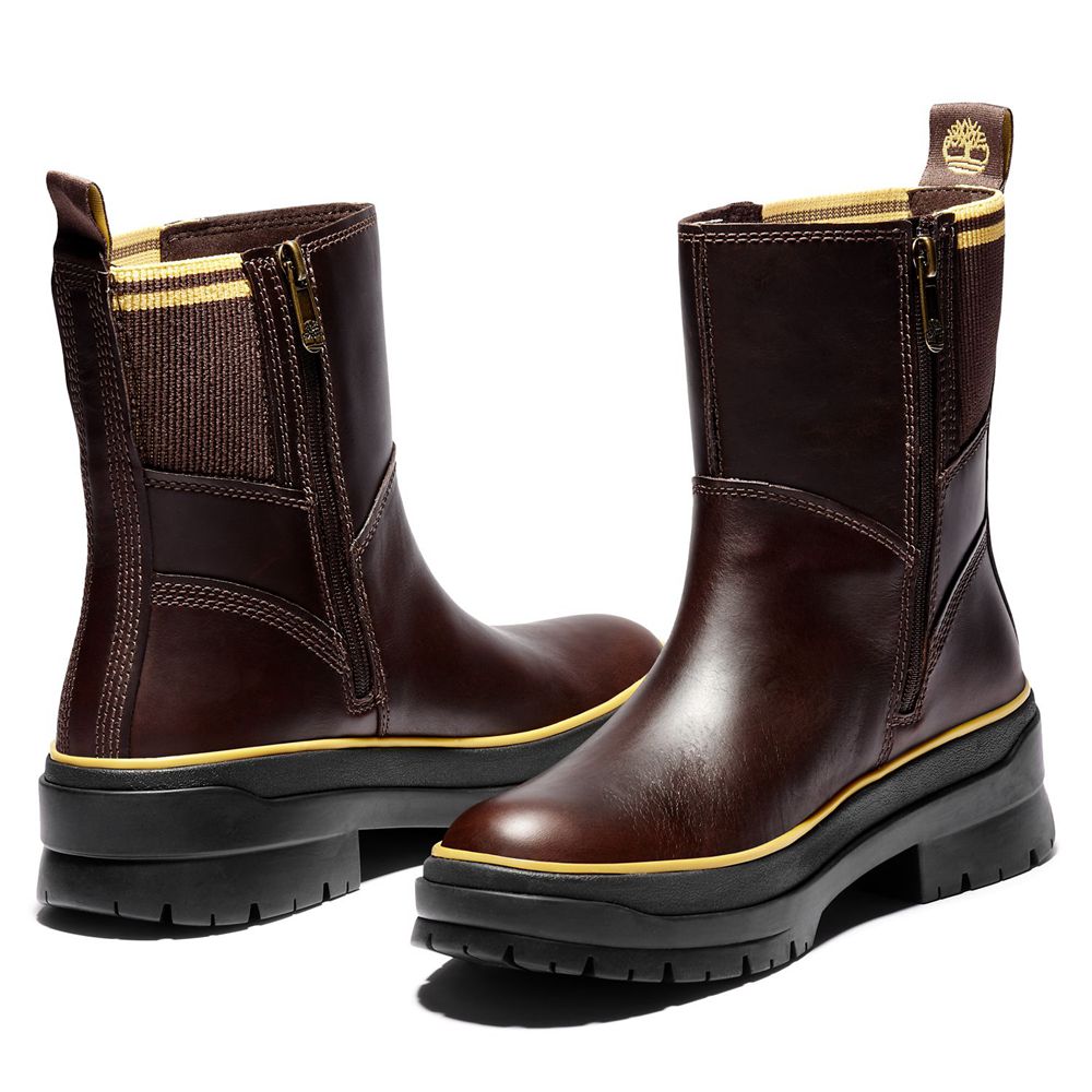 Botas de Invierno Timberland Mujer Malynn Waterproof Side-Zip Marrones Oscuro - Chile PAL-579682